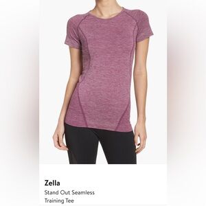 Women’s Zella Stand Out Seamless Training Tee in Purple Cabbage, size Large